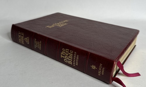 The Open Bible Expanded Ed. NKJV Red Letter, Burgundy Leather 1983 Nelson 456BG - Picture 2 of 9