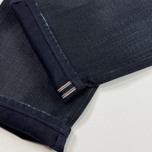 Pantalones de mezclilla 3x1 NYC para hombre M5 ribete ajustado azul negro tiro medio elásticos talla 36 - Imagen 5 de 10