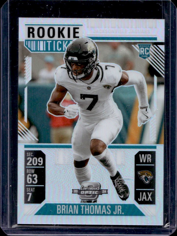 2024 Contenders Optic Brian Thomas Jr. Rookie Ticket RC Silver Prizm #65