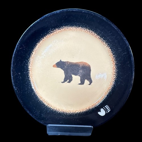 Lot of 4 Brushwerks by Big Sky Carvers Stoneware Bear Salad Plate 8 1/2" - Picture 3 of 12