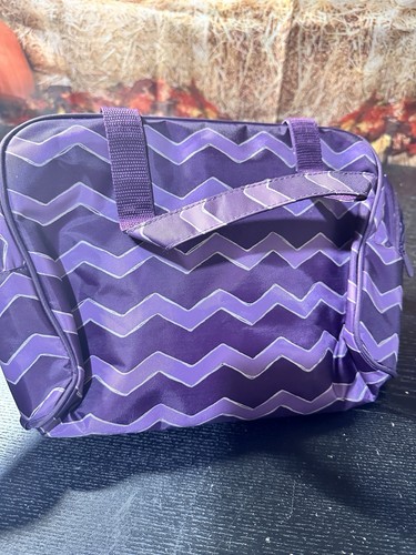 Thirty One Handle It -purple Chevron Cosmetic Bag - Picture 7 of 9