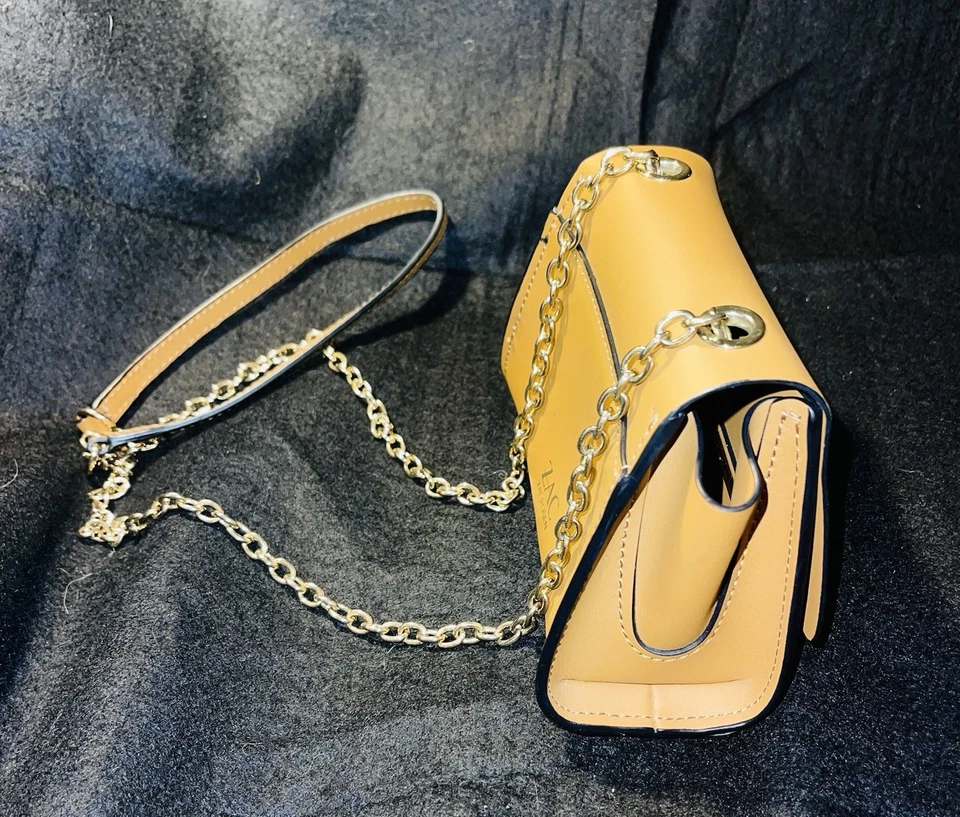 Bolso Bandolera ZAC Zac Posen Eartha Mini Cadena Oro Mostaza Cuero Amarillo Foto 3 de 4
