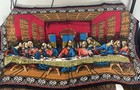 Vtg The Last Supper Jesus Wall Hanging Tapestry 59” x 36” -Velvety Feel- Turkey