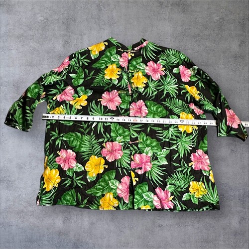 Chaqueta Kimono Floral 100% Lino Lauren Ralph Lauren Negra Multicolor Talla XL - Imagen 8 de 15