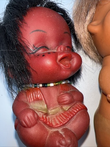 Vintage Moody Cutie Dolls 4" gomma vinilica, Taiwan, Hong Kong, set di 5 pouting - Foto 12 di 18