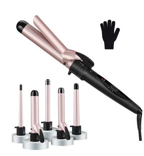 5 in 1 Haar Lockenstab Stab Waver Lockenwickler Fässer für lockige Frisur 190-220°C