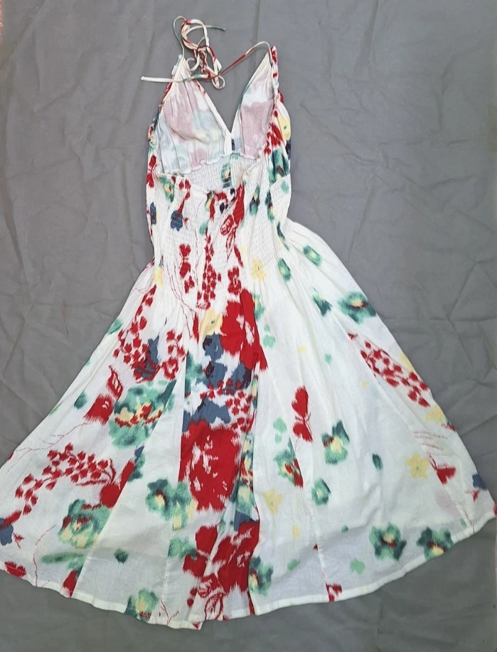 Vintage 60s Delia’s Floral Print Fit & Flare Sundress L 100% Cotton Retro Summer - Image 3 of 4