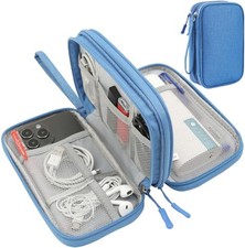 Cord Organizer Travel Cable Organizer Bag Tech Electronic Organizer Medium Blue