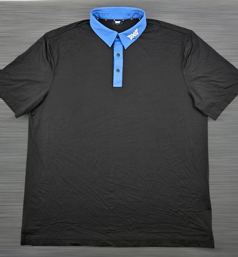 PXG Parsons Extreme Herren schwarz blau Trim Performance Stretch Golf Polo Shirt - Bild 2 von 5
