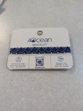 NEW 4Ocean - Women's Cross Seas Braided Bracelet SIGNATURE Blue
