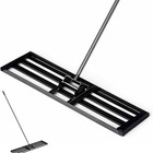 Large Metal Lawn Leveller Rake - 76cm x 25cm Head - Large Adjustable Handle 
