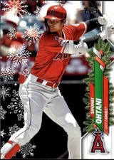Shohei Ohtani 2020 Topps Holiday #HW26a Red Striped Mittens Los Angeles Angels