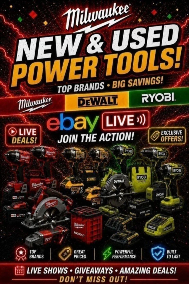 Milwaukee, Dewalt, Ryobi Tools