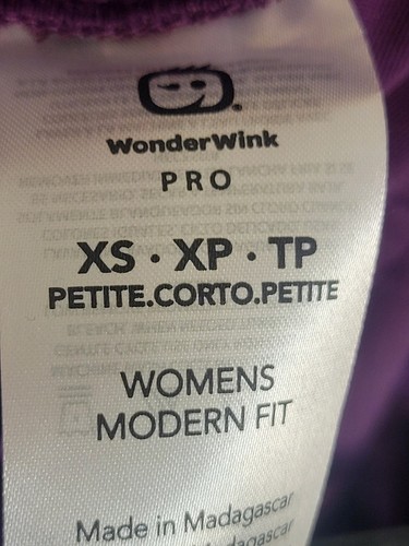 Wonderwink Womens XS Petite Scrub Pants 5519P Slim Leg New NWT Purple/Eggplant - Picture 8 of 8