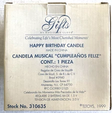 Gifts by House of Lloyd Happy Birthday Cake Candle Musical when lit