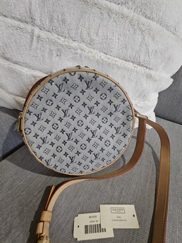 EUC Vintage Louis Vuitton Jeanne GM Monogram Denim Boite Chapeau Canteen Bag HTF - Picture 3 of 12