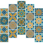 20 Pcs Tile Stickers Mediterranean Design Peel And Stick For Living Room