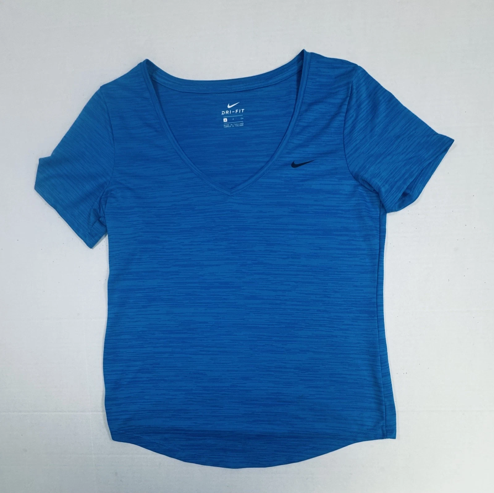 Nike Dri-Fit Women's Small Blue V Neck Running Athletic Tee Shirt (NK017B3)