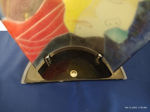 Glass Sculpture On Stand By Sebino Arte Italy. Large 14 1/2" Tall Artist Signed - Picture 8 of 20