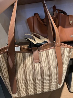 NWT COACH Hadley Turnlock Tote Bag cbg92 Gold/Redwood Multi