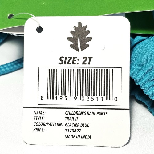Oaki Kleinkind 2T Regen Gletscher blau wasserdicht Outdoor Abenteuer Spiel Trail Hose - Bild 7 von 17