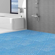55 PCS 12"x12" Interlocking PVC Tiles - Drainage Mats for Kitchen/Pool Blue