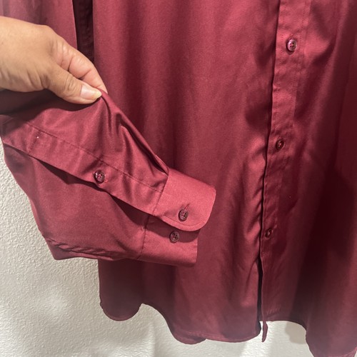 Flex Button-Up Herren Oberhemd Weinrot Größe L Italy - Bild 2 von 9