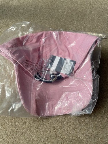 Crew Clothing Pale Pink Baseball Cap Navy Embroidery BNWT BNIP - Picture 3 of 5