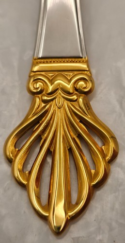 Towle Germany 18/10 Stainless Rue Royale Ladle/Slotted Spoon Gold Accent - Picture 3 of 13
