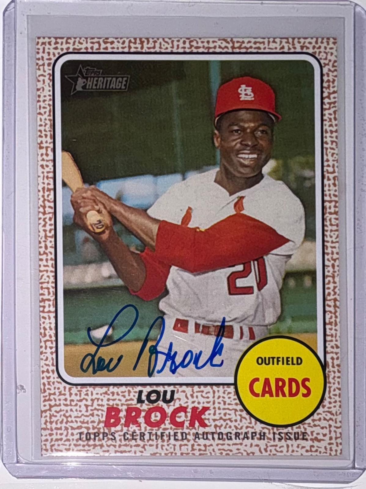 2017 Topps Heritage Lou Brock Auto Autograph Card Real One