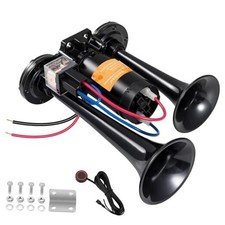 Car Horn 12V Universal Air Horns for Train Truck 150dB Super Loud 12v Black B