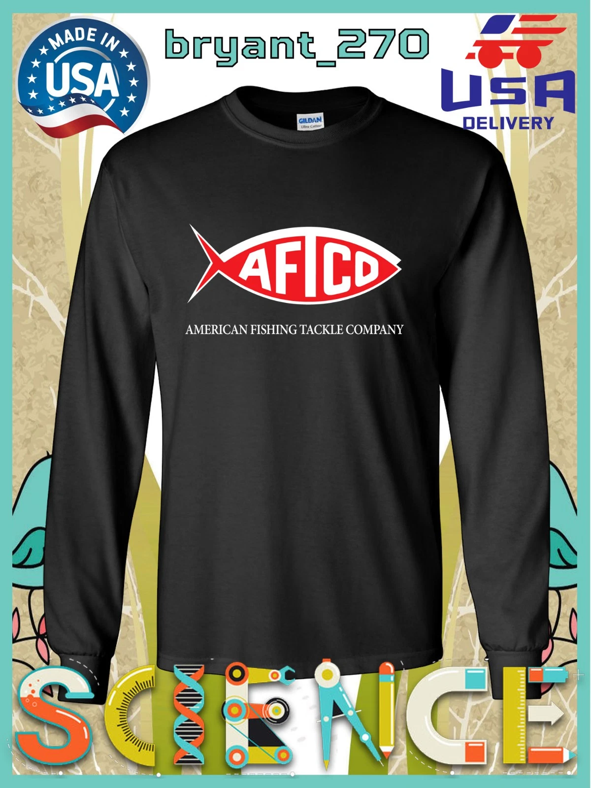 AFTCO American Fishing Tackle Logo Long Sleeve Men's T-Shirts American Size Tees
Opens in a new wind