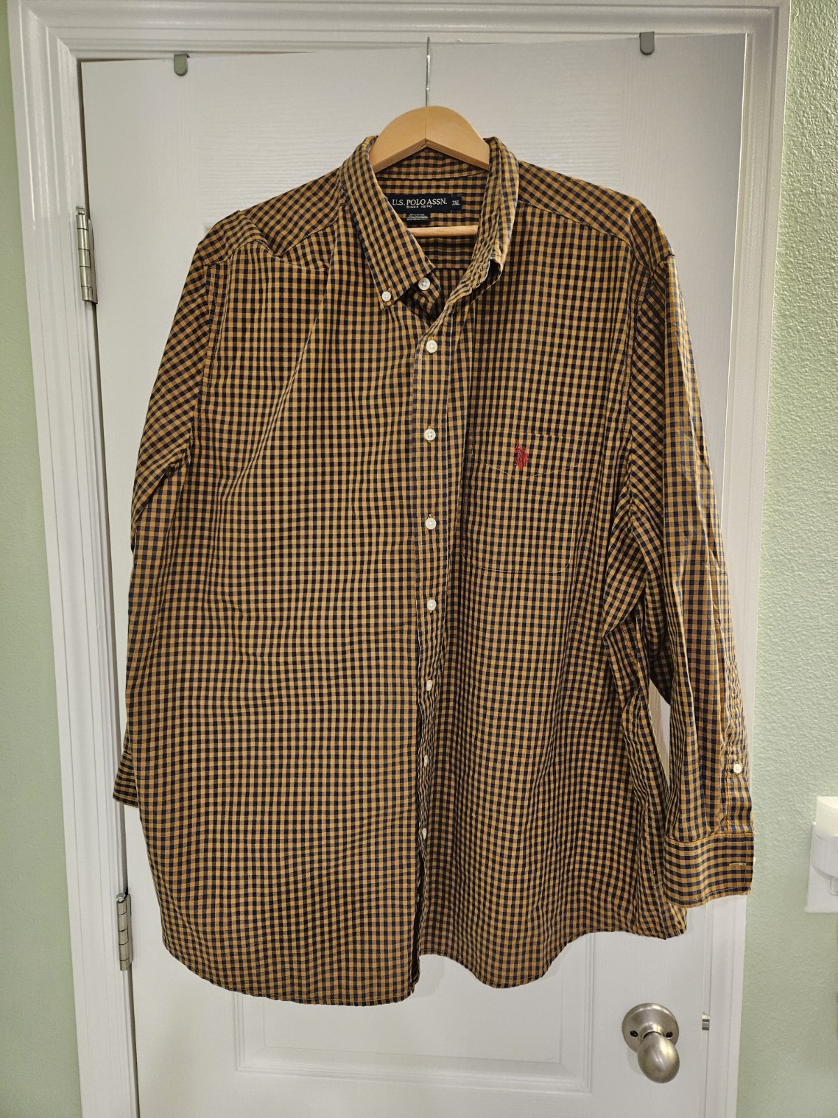 US Polo Assoc Brown And Black Checkered Polo 3xl