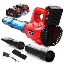 Electric Leaf Blower Cordless with 2 x 6.0Ah Battery and Charger, 2 Battery