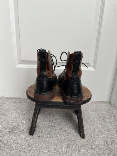 Frye James Lug Wingtip Oxford Two Toned Leather Boots Men's 7.5 D - Picture 4 of 6