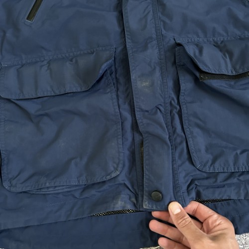 Men's Bass Pro Shops Pro Qualifier Gore Tex Hooded Navy Blue Fishing Jacket Sz L - Picture 3 of 5