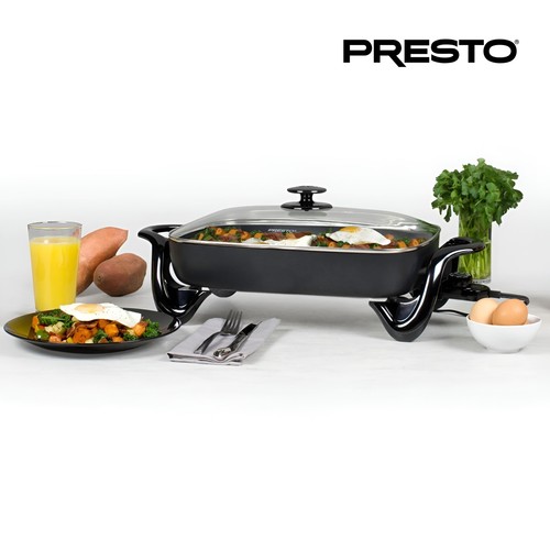 Presto elektrische Pfanne mit Glasdeckel, Antihaft-Multikocher, 16", schwarz (offene Box) - Bild 6 von 11