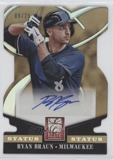 2014 Panini Donruss Elite Signatures Status Gold Die-Cut /25 Ryan Braun #39 Auto