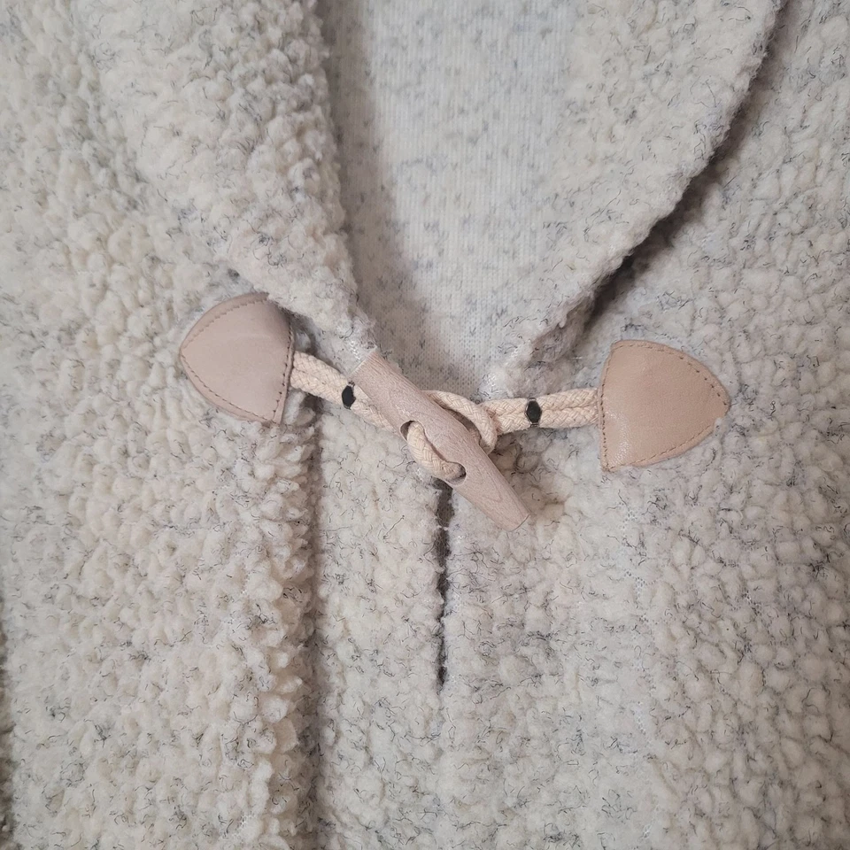 Coldwater Creek Avena Difusa Larga Peluche Chaqueta Abrigo Plumero Cárdigan con Palancas Foto 4 de 4