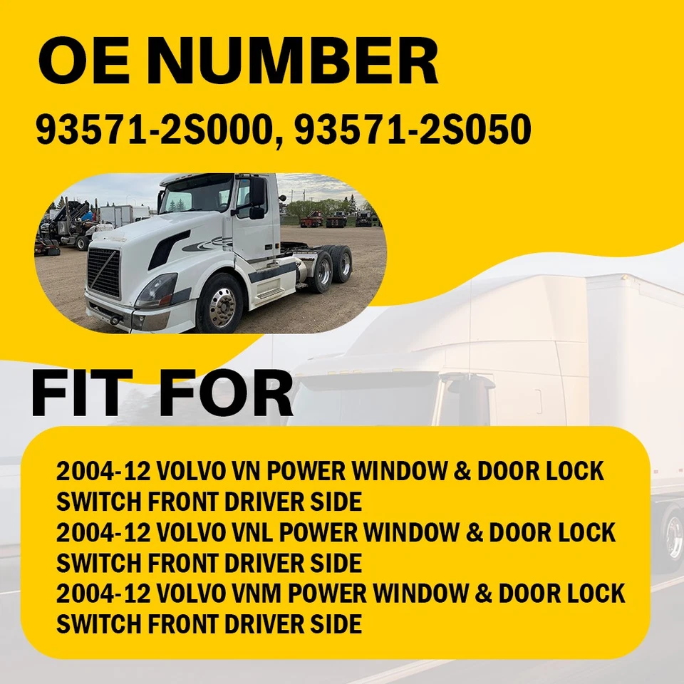 For 2004-2017 Volvo VNL 2004-2015 Volvo VHD Power Window Switch Front Left1-5x - Image 2 of 4