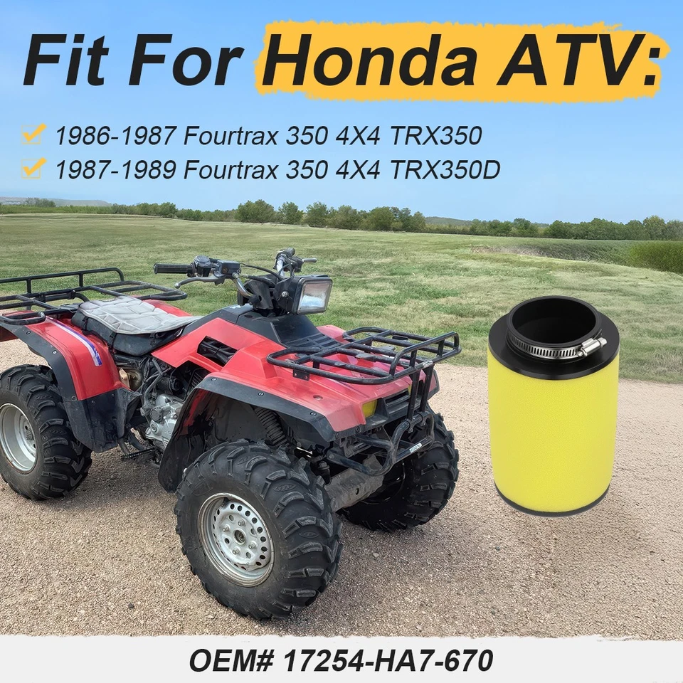 Filtro de aire para 86-89 Honda Fourtrax Foreman 350 TRX350 TRX350D 4x4 17254-HA7-670 Foto 3 de 4