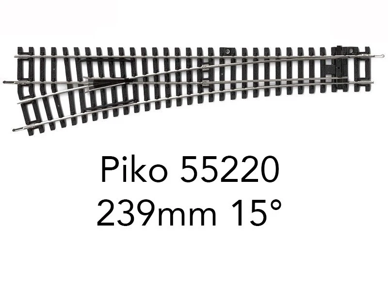 PIKO PIKO 55220 - Voie A - Aiguillage à gauche WL 239mm 15 degrés - HO