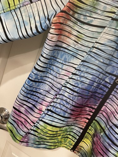 Erin London Jacket Abstract Zip 1X XL Rainbow Textured Artsy Stretch PX - Picture 8 of 10