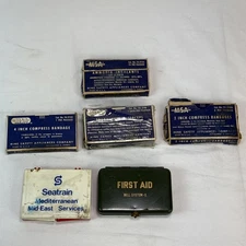 Bell Telephone System-S Green Lineman Metal First Aid Kit Seatrain MSA Mine Lot