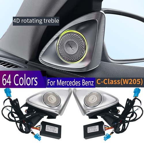64 Colors LED 4D Speaker Light For Mercedes-Benz C/GLC Coupe W205 C43 C63 X253 - Picture 1 of 14