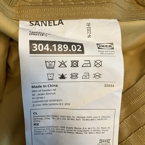 IKEA Sanela Curtain Panel 55x98 Golden Yellow Gold Velvet - Picture 2 of 5