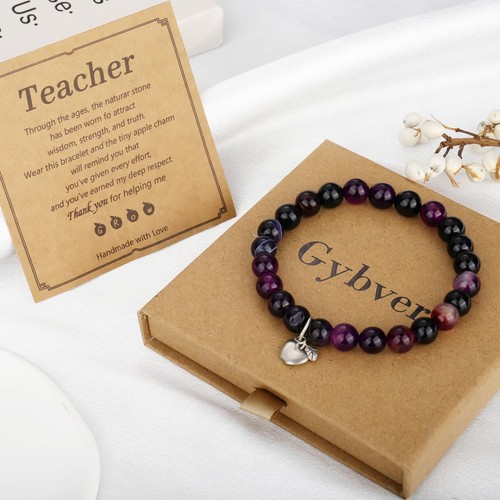 Maestra Regalos Día de San Valentín, Piedra Natural Maestro Pulsera Regalos de Cumpleaños para - Imagen 7 de 7