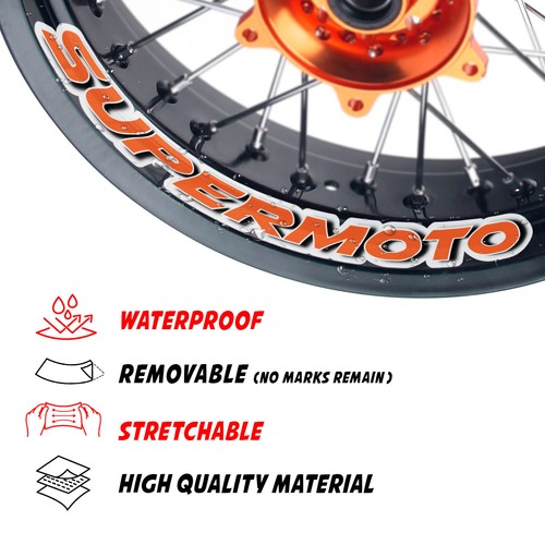 Supermoto Graphics Stickers 17 inch Wheels For Suzuki DRZ 400E DRZ 400SM 13 14 - Picture 4 of 11
