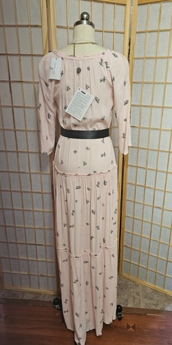 Patrizia Pepe Maxi Dress Abito Lungo Size 44 Embroidered Bohemian Beauty Pink - Picture 5 of 9