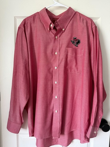 Men's Antigua XL Texas Tech Red Raiders Tri-Blend Long Sleeve Button-Down Shirt